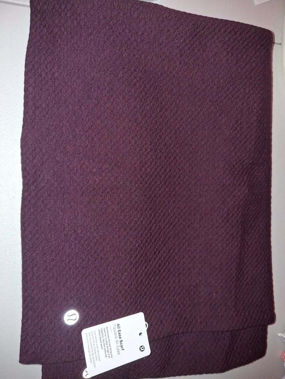 Lululemon All Ease Scarf Textured Cotton-Blend Plum Purple / Cassis